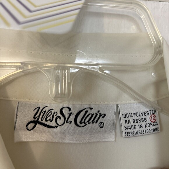 Yves St. Clair Blouse Vintage ivory size 12 button down - Picture 5 of 11